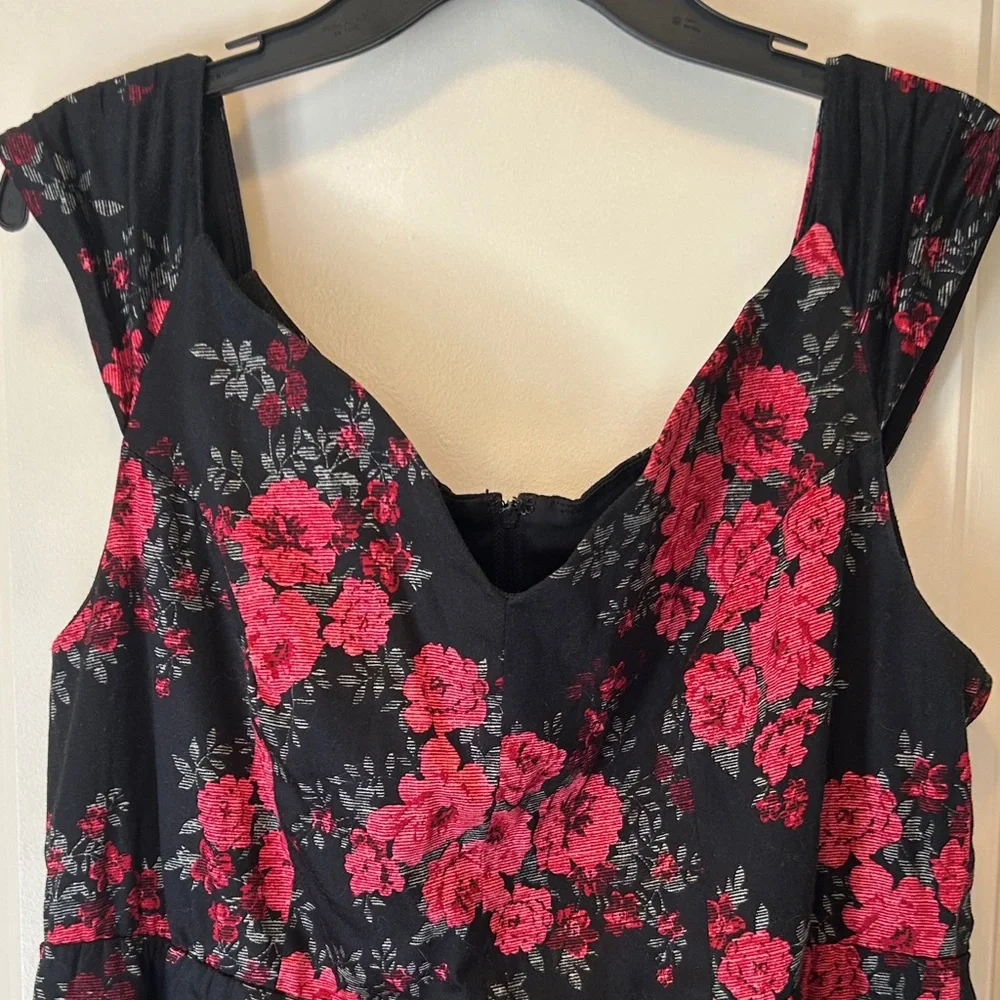 Torrid Floral Black and Pink Dress - Picture 2 of 9